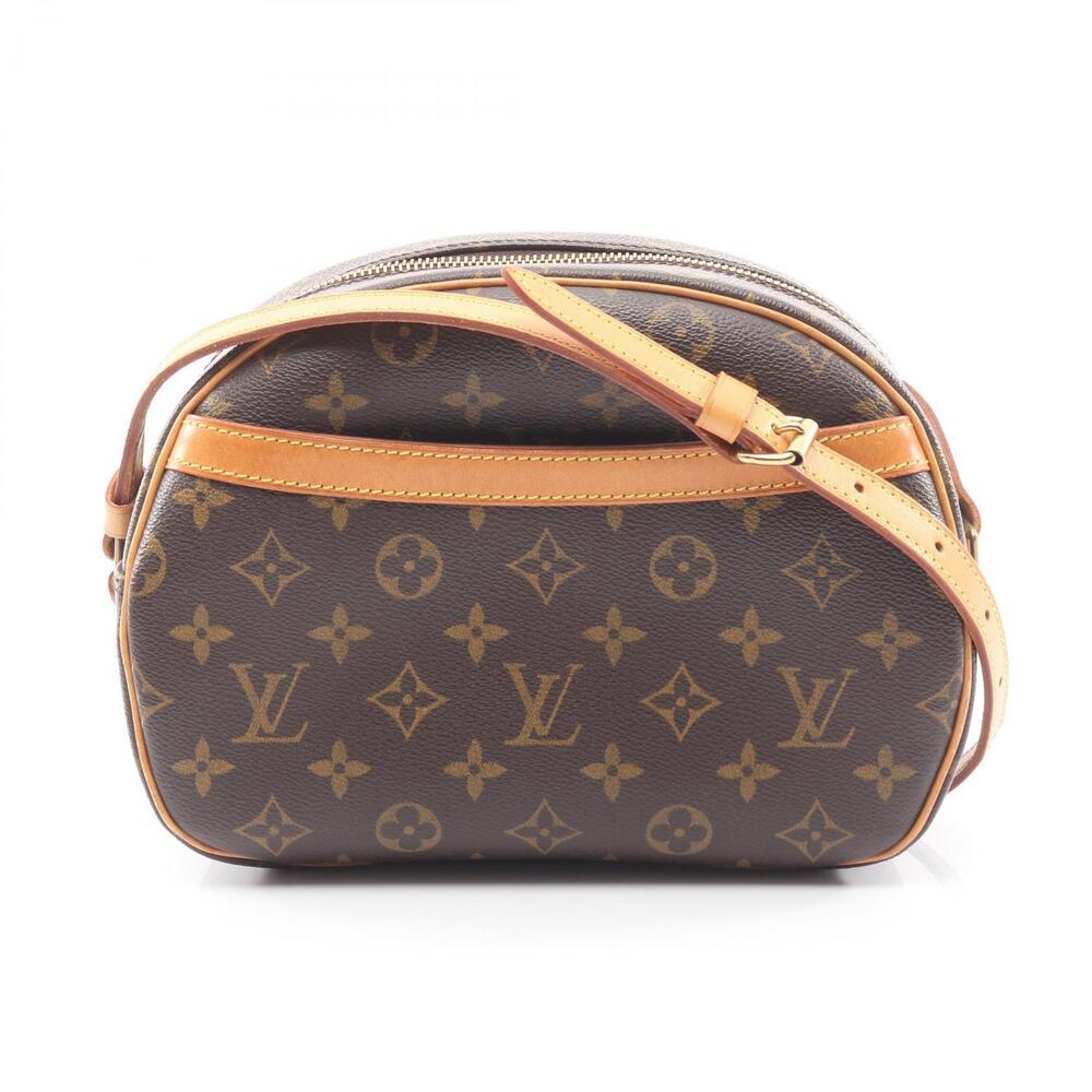 Louis Vuitton Blois Canvas Leather Monogram Shoulder Bag Brown